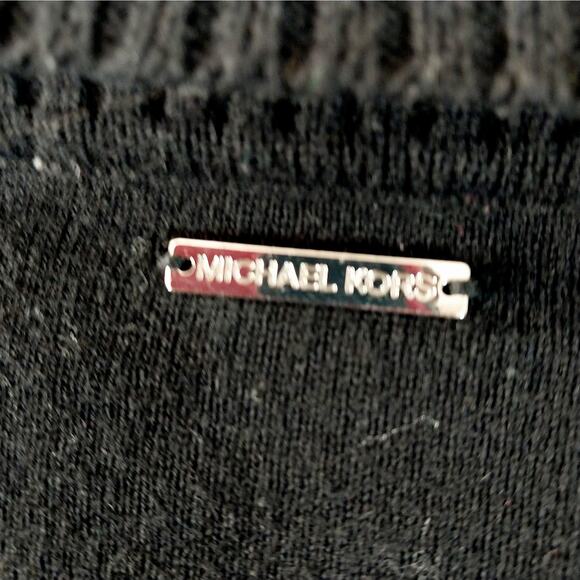 MICHAEL KORS! STRIKING BLACK KNIT, OVERSIZED, FRINGED COWL SWEATER! SZ 2X - Picture 7 of 11